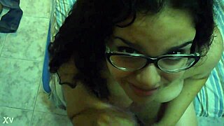 argentinian brunette latina milf gives sloppy blowjob and titty handjob