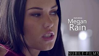 after her intense workout, cum hungry megan rain deepthroats big cock then rides to orgasm
