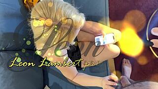 Oily Handjob by Hot Blonde College Coed