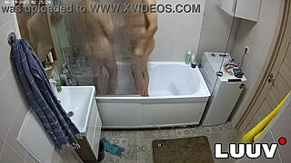 luuv esteban and foxy get wet in shower flashing tits