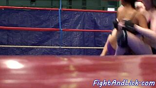 Bigtitted Euro Dykes Wrestle, Finger And Lick Shaved Pussies!