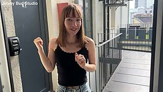 Neighbor girl tricked me into rough facefuck with her tight holes