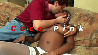 coco pink's kyla marshall slurps hairy beaver on big black cock