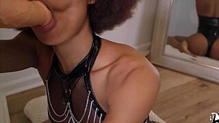 Cute Girl's First Blowjob Ends with Cum in Mouth Close-Up