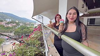 pregnant asian lesbian fucks friend pussy home