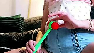 MISSYROULETTE SOLO: Brunette Gapes Ass And Slaps Huge Tits In Homemade Play