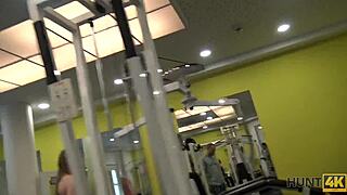 hunt4k. naive fitness babe fucks rich old men instead of training