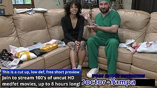 dr tampa gives nicole gloves her first gyno exam backstage