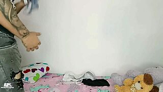 stepcousin's horny stepson jerks with my panties, ends up fucking my wet pussy hard