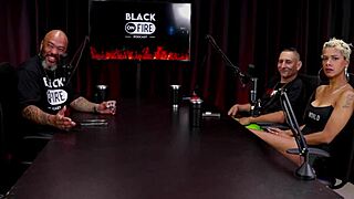 Natt Paradise strips sensually in sheer red after thick toy DP hunt for dwarf tit sit