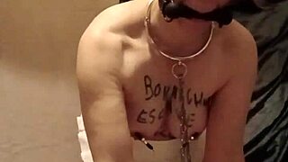 Humiliated Maid Flashes Tits in Exhibitionist Slave Play