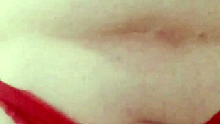 amateur webcam girl plays with thong panties and hard cock!