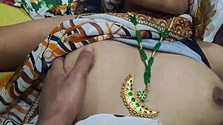Chubby Indian Aunty In Saari Gets Big Boobs And Ass Pounded Hard On Bed