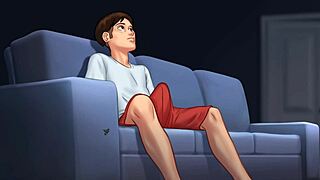Stepmom Delivers Intense Blowjob and Footjob on Stepsons Massive Cock in Summertime Saga 3D Hentai Game