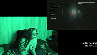naked bbw brunette with glasses plays big tits game at lake house