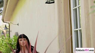 Petite Lesbian Strives to Devour Milf Neighbor's Hairy Pussy in 69