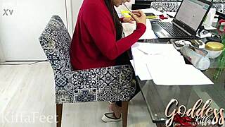 school teacher chokes on sweaty barefoot feet worship ep1