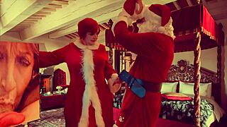 Granny Carmen's Christmas stick and dick orgasms hit hard in July