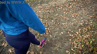 damn that milf ass shakes in tight yoga leggings from behind