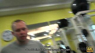 hunt4k. naive fitness babe fucks rich old men instead of training