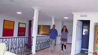 Petite Latina Teen Tricked into First Anal by Old Guy's Big Dick