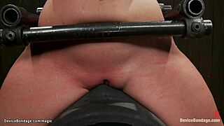 Huge Tits Blonde Bound and Mounted on Kinky Sybian Machine