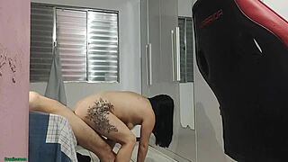 husband catches brazilian milf cheating bareback doggystyle with lover on hidden cam