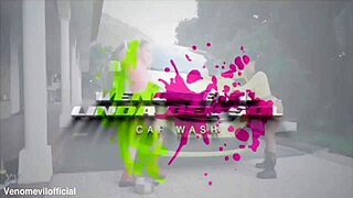 Slutty girls shake wet asses get fisted anal creampied and gangbanged at carwash