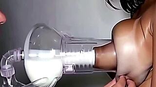Long lactating nipples get sucked hard and milky