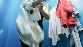 dressing room spy cam catches russian girl's huge boobs n nipples... wow