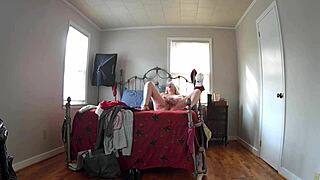 Step mom tries new clothes and masturbates on hidden cam