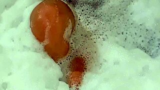 Teen latina masturbates to tub orgasm