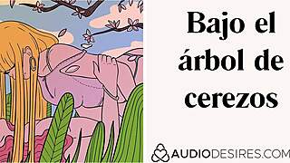 under the cherry tree... erotic asmr for women gets so sexy