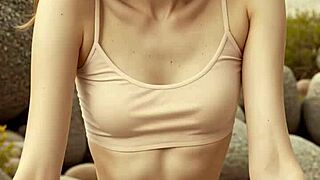 lingerie models tease barefoot in rocky mountain panties