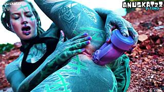 Outdoor Anal Dildo Masturbation Till Pee Urge!