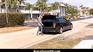 Cute Black Teen Braces Suck Big Cock Interracial Oral Tease?