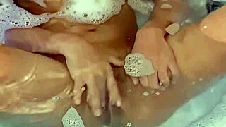 Teen latina masturbates to tub orgasm