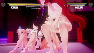 Who Dominates in Futanari Lesbian Anal Battle Round 15?