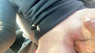 Milf surprises with risky car pussy masturbation orgasm
