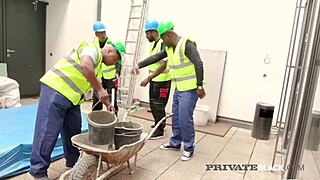 Pale Blonde Nathaly Cherie Bukkake Gangbang Several Big Black Cocks Creampie