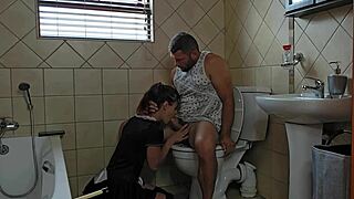 cutie gives head on the toilet like a total tease