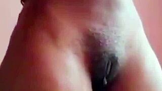 Curvy Ebony Babe Spreads Gaping Shaved Pussy in Lingerie