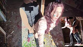 italian amateur wife fucked doggy in abandoned spot pov