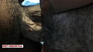 Her Tight Pants Barely Hide That Juicy Ebony Teen Pussy