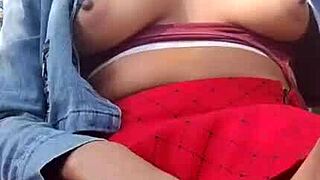 Hairy Brazilian Nerd Flashes Pussy and Armpits in Ibirapuera Park