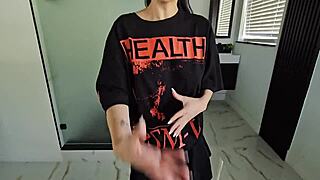 Goth stepsis begs cum for spell in dirty pov ride