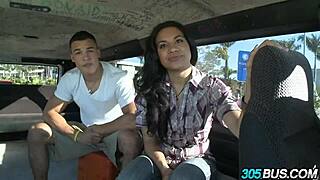 Hot Dominican Babe Fucked Hard For Cash On Bus!