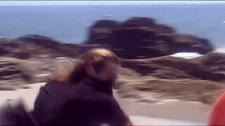 Aurora Snow bent over outdoor, big cock pounds her gaping ass!