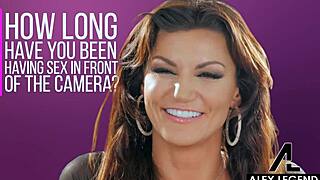 alex legend cums on becky bandini's huge tits. milf milks monster cock!