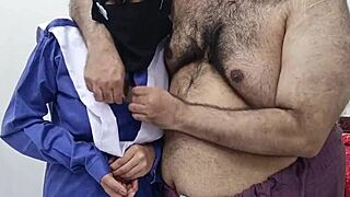 Pakistani schoolgirl's hijab hides closeup pussy ass exam